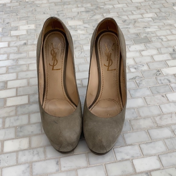 Ysl - saint Laurent grey suede pumps - Picture 5 of 7